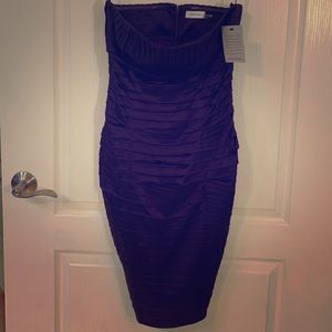 Calvin Klein Eggplant Purple Strapless Dress